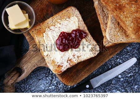 Foto stock: Sandwiches With Bread Butter And Jam