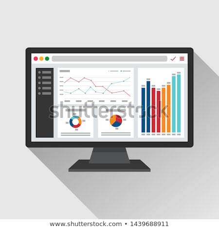 Foto d'archivio: Monitor With Analytics Diagram Icon