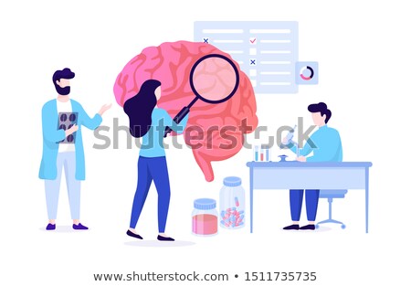 Stok fotoğraf: Neurology Medicine Onboarding Elements Icons Set Vector