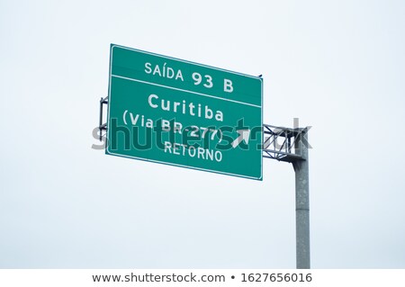 [[stock_photo]]: Green Road Sign - Curitiba