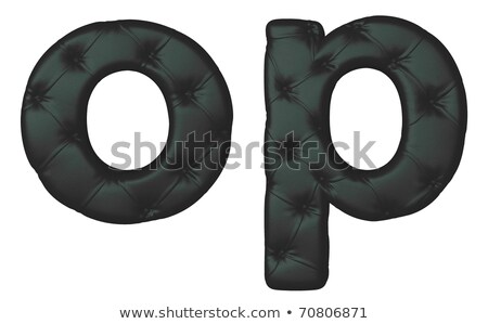 Luxury Black Leather Font P Letter Stock foto © Arsgera