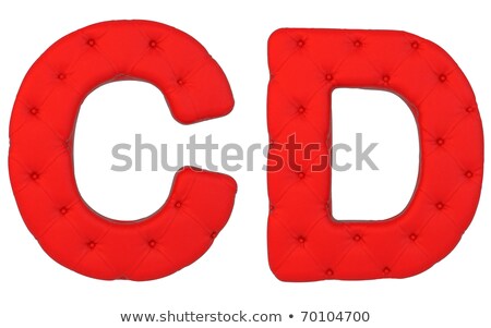 Luxury Red Leather Font C D Letters Stock foto © Arsgera