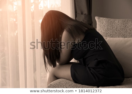 Stok fotoğraf: Sad And Depressed Woman Crying