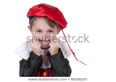 Foto stock: Red With Black Hat Of Zwarte Piet