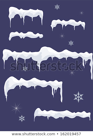 Winter Icy Vector Frame With Snow On The Top [[stock_photo]] © impresja26