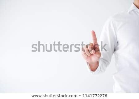 Stockfoto: Finger Touch Virtual Screen Isolated