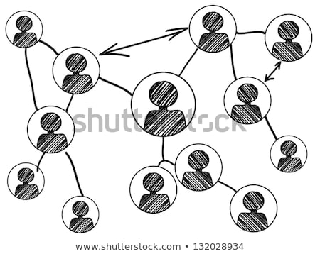 Foto stock: Hand Drawing Social Network Circles