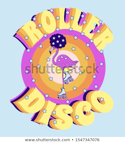 Foto stock: Roller Skater Fun Cartoon Seventies