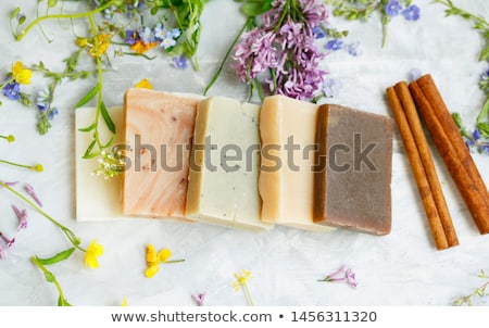 Stockfoto: Welnness Spa Objects Soap And Bath Salt Closeup