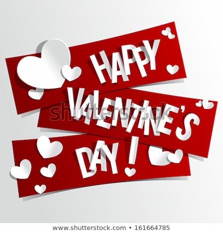 Zdjęcia stock: Happy Valentines Day Card With Lettering Shiny Text Vector