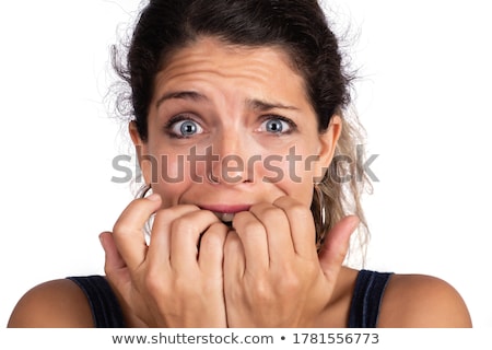 Stock fotó: Young Woman Biting Fingernails