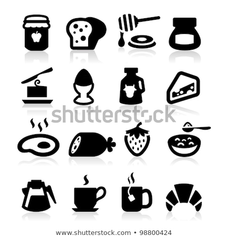 Сток-фото: Black Bread Toast Icon With Butter