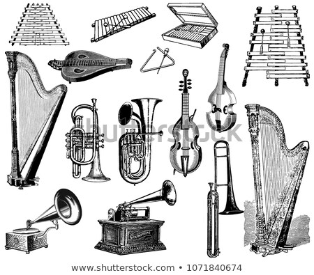 Stock photo: Vintage Illustration With Harp