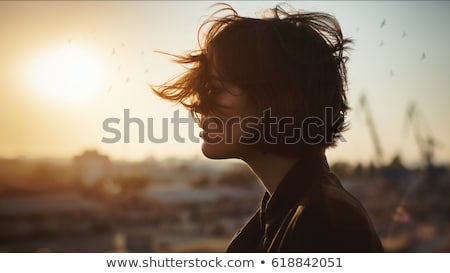Сток-фото: Portrait Of Girl In The Sky