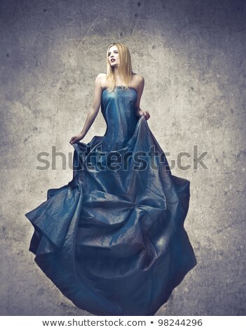 Stockfoto: Attractive Blond Woman Wearing Evening Gown