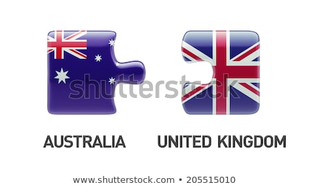 [[stock_photo]]: Australia And United Kingdom Flags In Puzzle