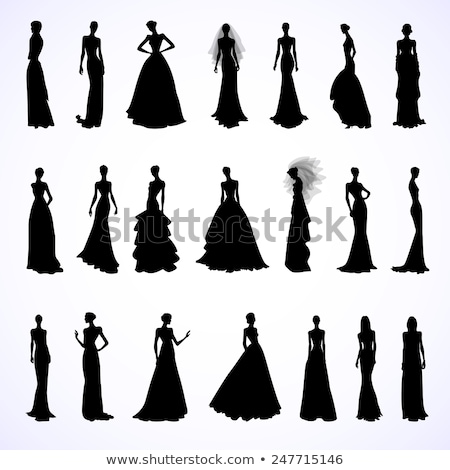 Stock fotó: Girl Silhouette In A Gown