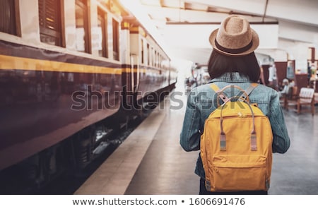 Stok fotoğraf: Waiting Woman At Train Station