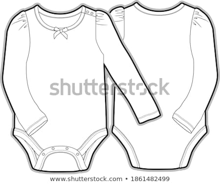 Сток-фото: Baby Clothes Flat Vector Illustrations Set