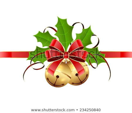 Foto stock: Bells With Holly Leaves