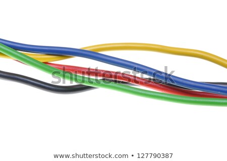 Stock photo: A Tangle Of Colored Wires On The Ground