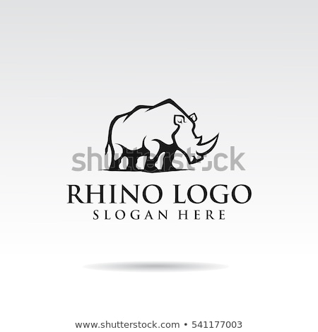 Stockfoto: Rhino Silhouette Flat Style