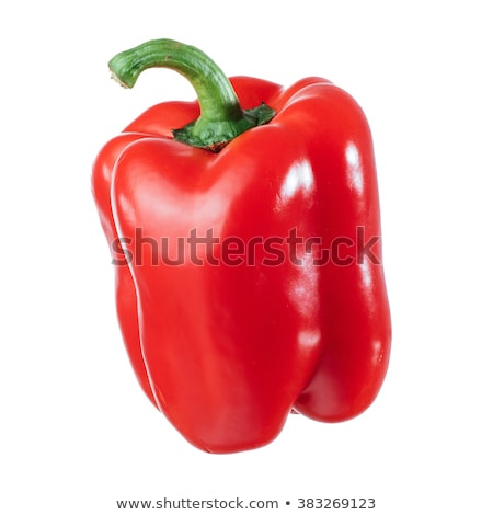 Сток-фото: Red Bell Pepper Over White