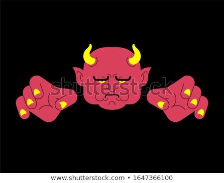 Foto d'archivio: Red Devil Face Heck Portrait Satan Head Demon Of Underworld