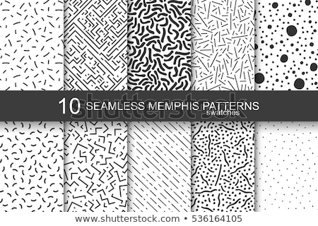 Stok fotoğraf: Dark Vector Seamless Pattern Memphis Style Shapes