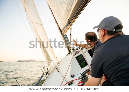 Stock photo: Team Athletes Yacht Training For The Competition