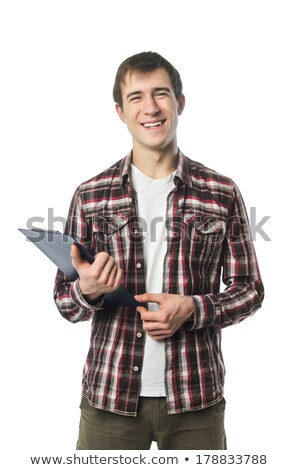 Stylish College Student Posing With Notebook In Hand Zdjęcia stock © Julenochek