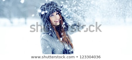 Stok fotoğraf: Frozen Woman Fashion Portrait