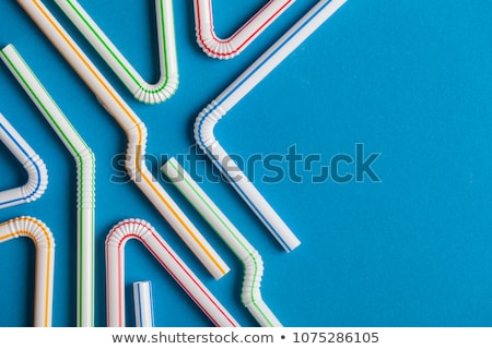 Сток-фото: Colored Plastic Drinking Straws Closeup