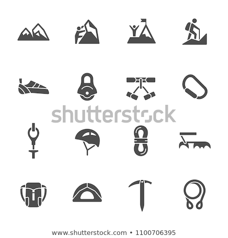 [[stock_photo]]: Black Icons For Rock Climbing Accessories