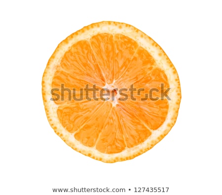 Foto stock: Big Fresh Juicy Orange Slice Isolated On White