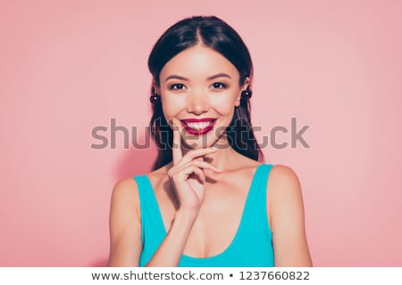 Stok fotoğraf: Beautiful Young Asian Woman With Earring