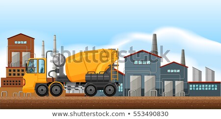 Stok fotoğraf: Factory Scene With Cement Mixer