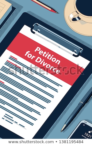 Zdjęcia stock: Petition For Divorce - Vector Halftone Isometric Illustration