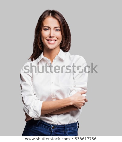 Stok fotoğraf: Fashion Woman Portrait Of Young Pretty Trendy Girl Posing On The Quebec City Street