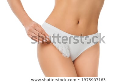 [[stock_photo]]: Women Health And Intimate Hygiene Closeup Of Beautiful Womans Body With Smooth Soft Skin In White