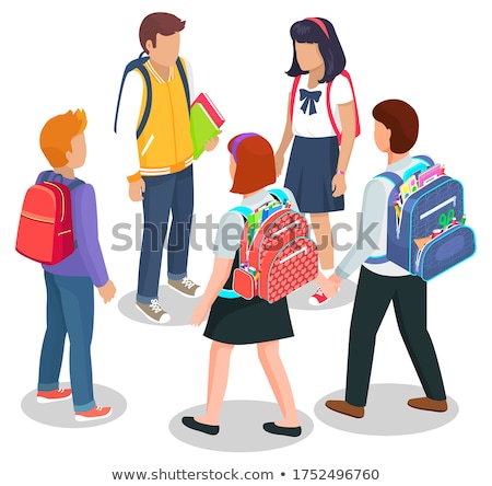Zdjęcia stock: Schoolbags And Stationery School Stuff Isolated