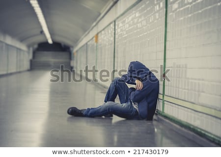 Stockfoto: A Young Man Abandoned Lost In Depression