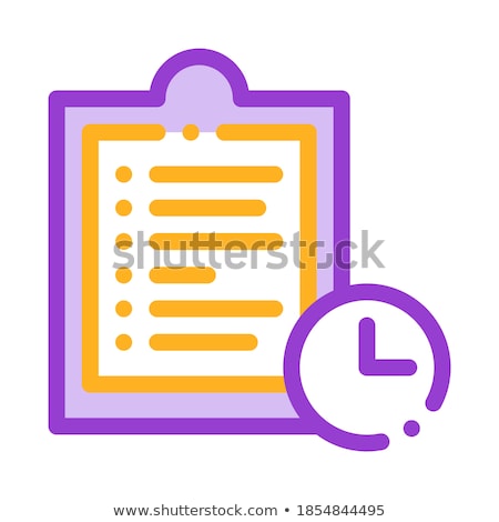 Stok fotoğraf: Clipboard Tablet With Tasks Vector Thin Line Icon