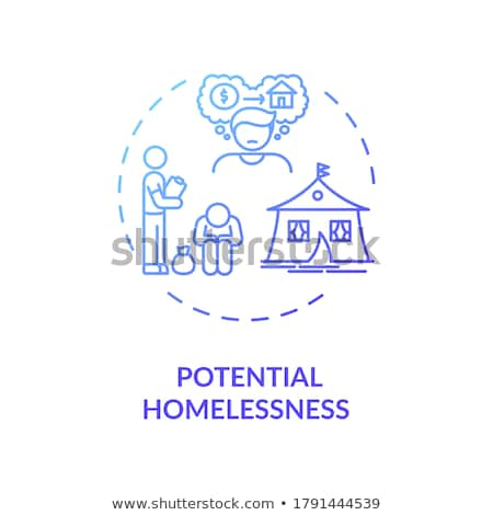 Stock photo: Potential Homelessness Blue Gradient Concept Icon