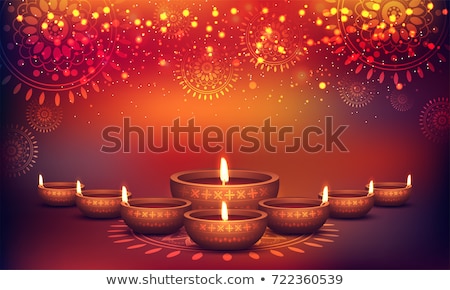 Foto stock: Colorful Decoration Diwali Diya Celebration Background