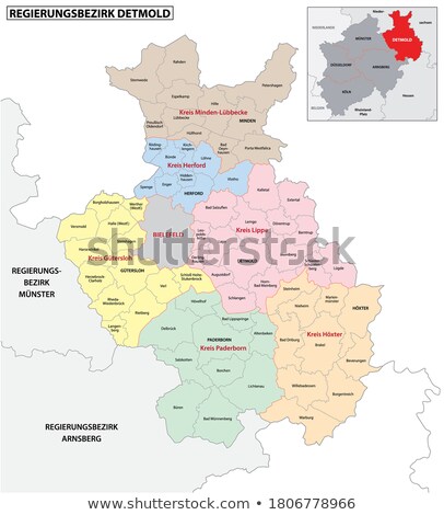 Сток-фото: Map Of The Government District Detmold