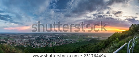 Foto stock: City Of Nitra From Above At Sunset