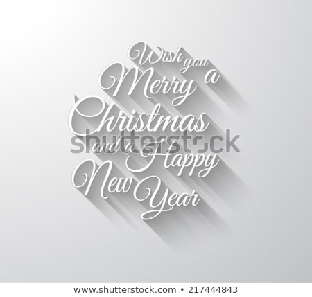 Stok fotoğraf: Merry Christmas Card With Long Shadow