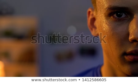 Stockfoto: Out Of Breath Intense Athletic Man