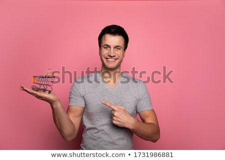 Stock fotó: Handsome Business Man Holding His Right Hand Up